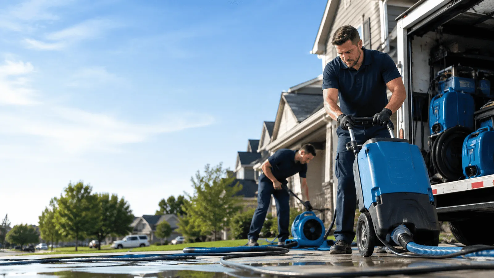 Basement Flooding being performed in West Greenwich, RI